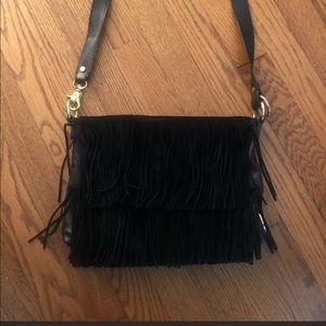 Suede fringe purse